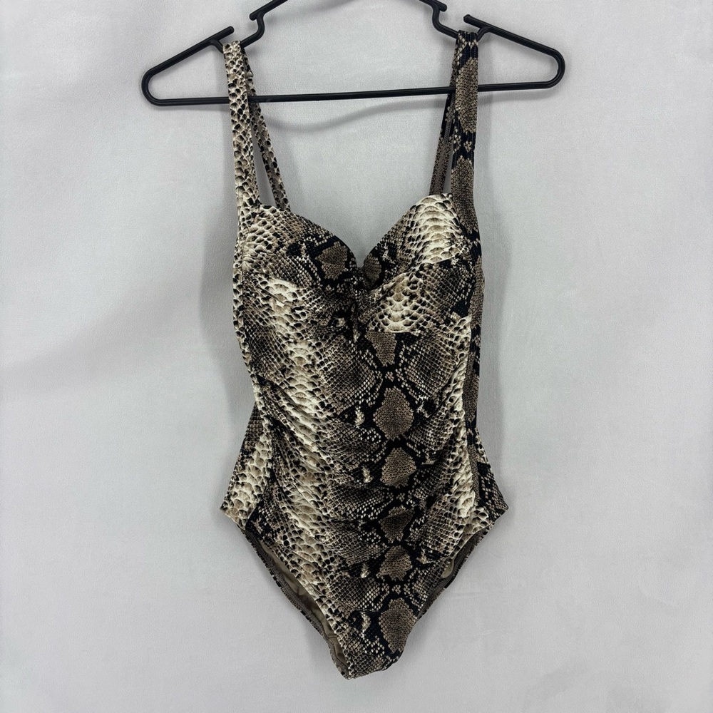 Bond-Eye Australia Snakeskin Print One Piece Swimsuit Women’s 6 flattering fit